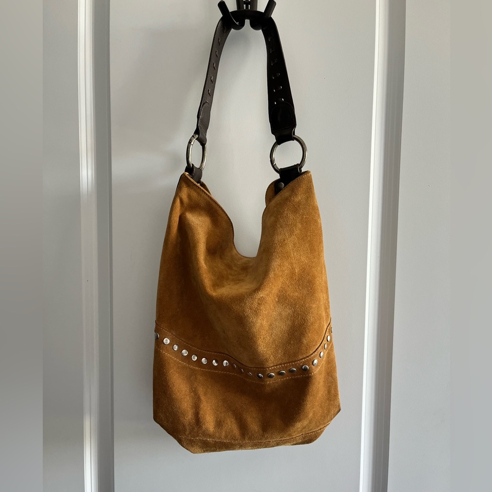Maurizio Tauti Mustard yellow Suede Shoulder Bag